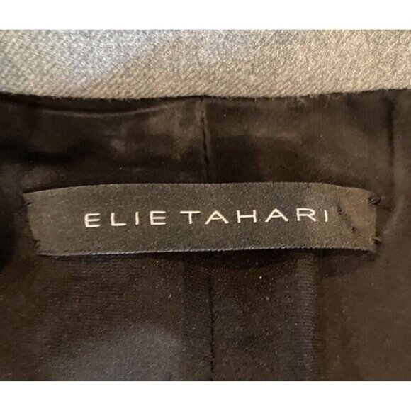 Elie Tahari Notched Collar Slim Lapel One Button Pewter Gray Blazer Size 6 - Picture 5 of 7